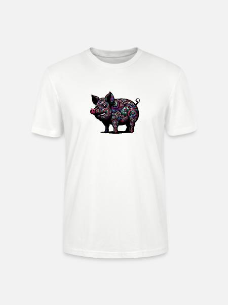 Buntes Schwein - Stanley/Stella Unisex Bio-T-Shirt CRAFTER - Weiß