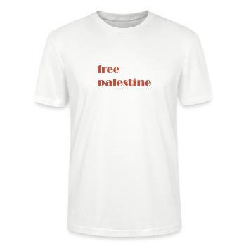Free Palestine - Stanley/Stella Unisex Bio-T-Shirt CRAFTER - Weiß - Vorne - Alina (178cm) & Michal (187cm)