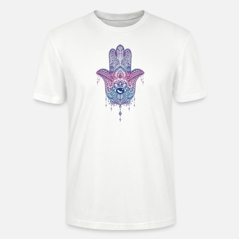 Hand der Fatima - bunt - Stanley/Stella Unisex Bio-T-Shirt CRAFTER - Weiß