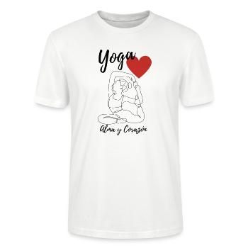 Yoga Soul and Heart Series - Stanley/Stella CRAFTER Unisex Organic T-Shirt - white - Front - Alina (178cm) & Michal (187cm)