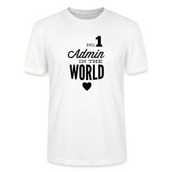 Le meilleur Admin dans le monde - T-shirt bio CRAFTER Stanley Stella Unisexe - blanc - Devant - Alina (178cm) & Michal (187cm)