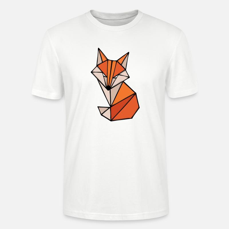 Fuchs Polygon Geometry Abstract Art Creative - Stanley/Stella CRAFTER Unisex Organic T-Shirt - white