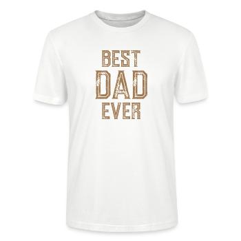 MEILLEUR PÈRE DE TOUS LES TEMPS - MEILLEUR PÈRE - ANNIVERSAIRE DE LA FÊTE DES PÈRES - T-shirt bio CRAFTER Stanley Stella Unisexe - blanc - Devant - Alina (178cm) & Michal (187cm)