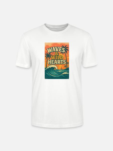 Waves & Wild Hearts - Stanley/Stella Unisex Bio-T-Shirt CRAFTER - Weiß
