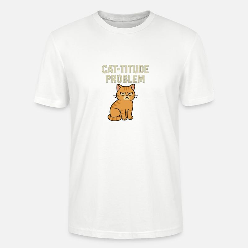 Catitude probleem Grumpy Kat Meme - T-shirt bio CRAFTER Stanley Stella Unisexe - blanc
