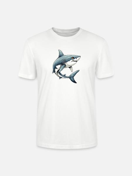 Shark - Stanley/Stella CRAFTER Unisex Organic T-Shirt - white