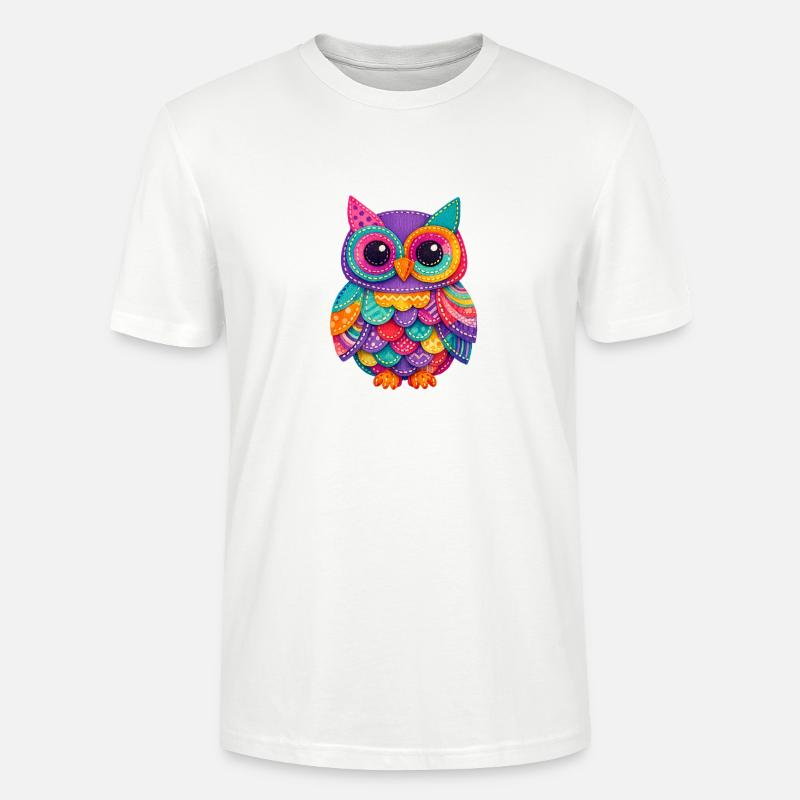 Patchwork Eulenzauber - Stanley/Stella Unisex Bio-T-Shirt CRAFTER - Weiß