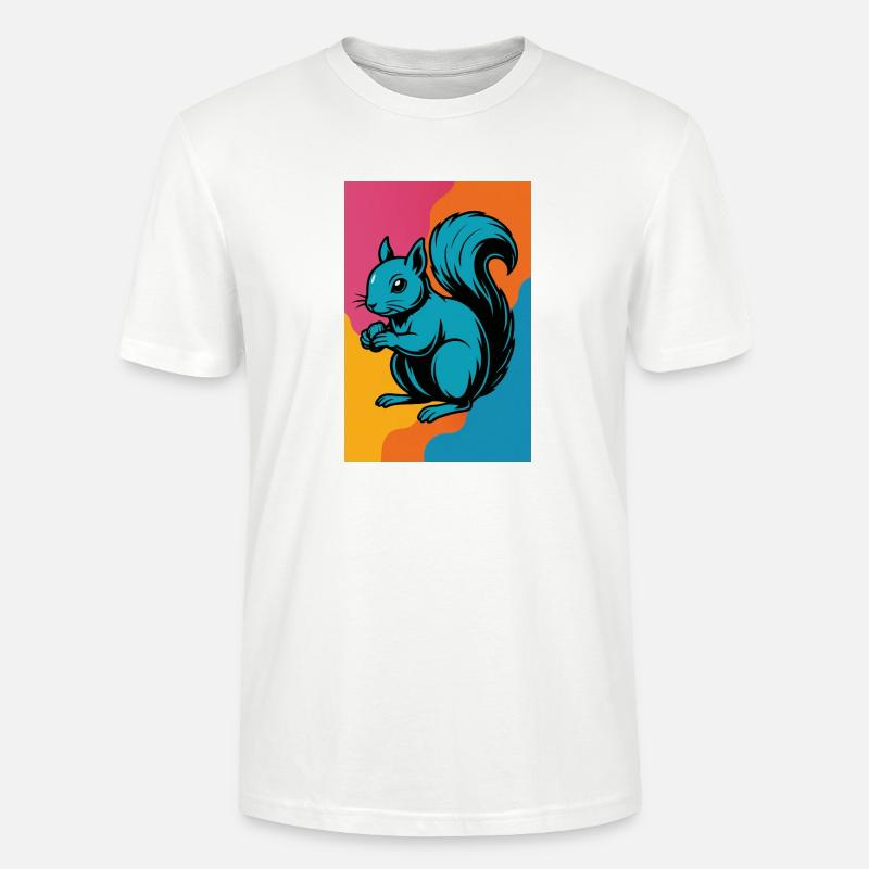 Buntes Eichhörnchen Pop Art - Stanley/Stella Unisex Bio-T-Shirt CRAFTER - Weiß