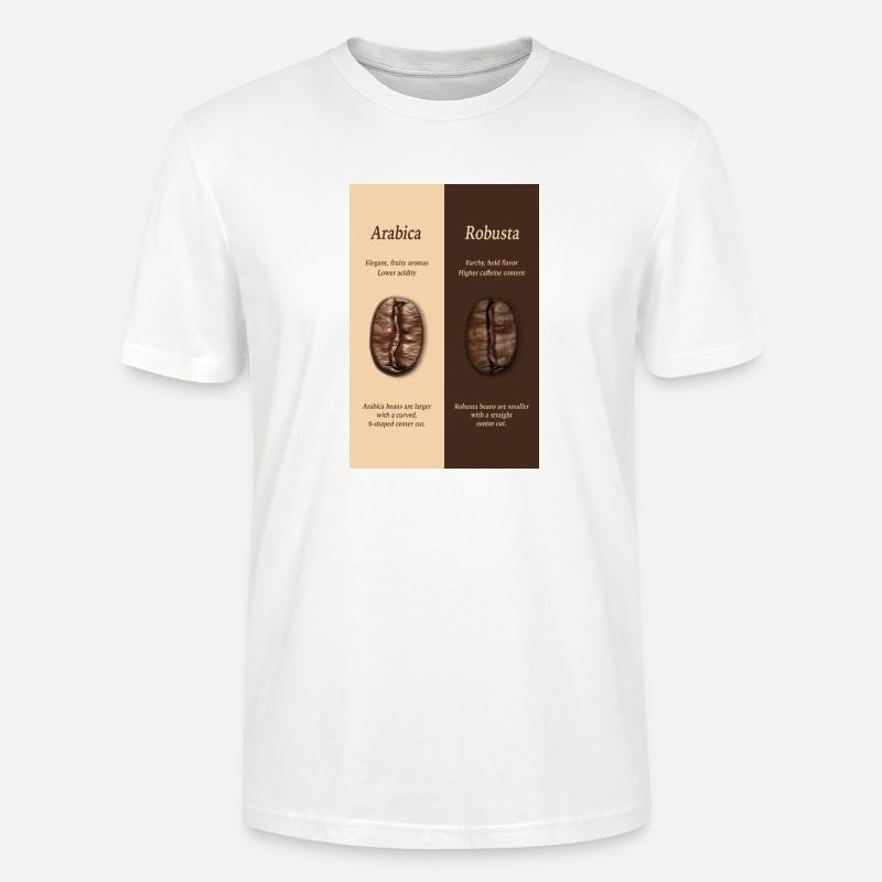 Arabica vs Robusta Coffee Guide Poster - Stanley/Stella Unisex Bio-T-Shirt CRAFTER - Weiß