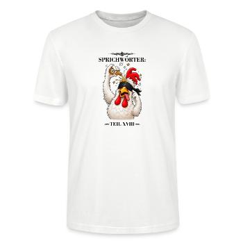 Sprichwort Sich einen hinter die Binde giessen - Stanley/Stella Unisex Bio-T-Shirt CRAFTER - Weiß - Vorne - Alina (178cm) & Michal (187cm)
