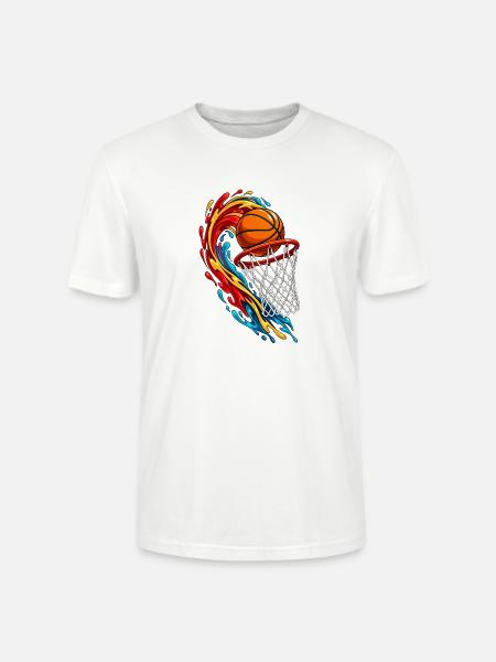 Basketball-Wirbel - Stanley/Stella Unisex Bio-T-Shirt CRAFTER - Weiß
