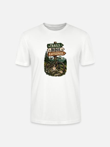 Trail Berge Kaffeepause – MTB Spruch - Stanley/Stella Unisex Bio-T-Shirt CRAFTER - Weiß