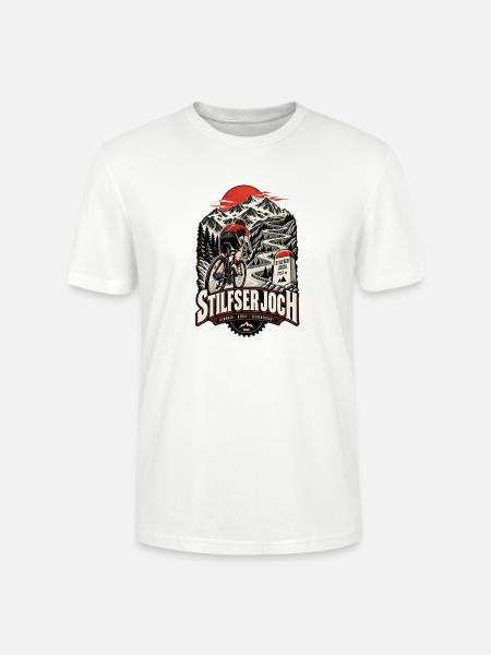 Stilfser Joch Fahrrad - Stanley/Stella Unisex Bio-T-Shirt CRAFTER - Weiß