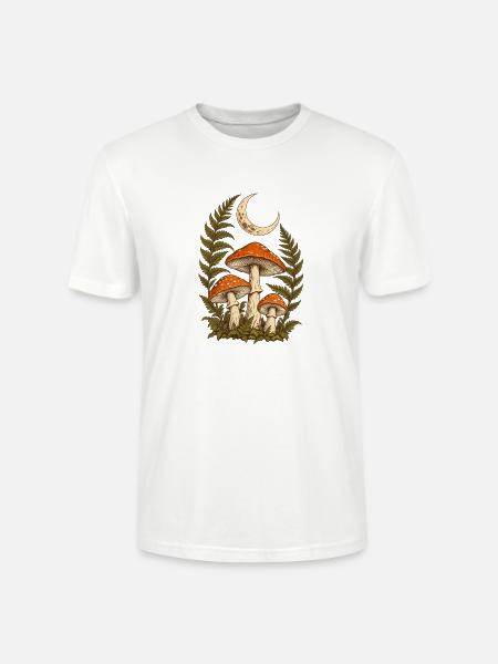Pilzwald im Mondschein - Stanley/Stella Unisex Bio-T-Shirt CRAFTER - Weiß