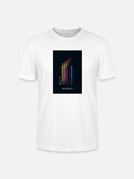 Urban Frequency – Moderne Skyline mit Schriftzug - Stanley/Stella Unisex Bio-T-Shirt CRAFTER - Weiß