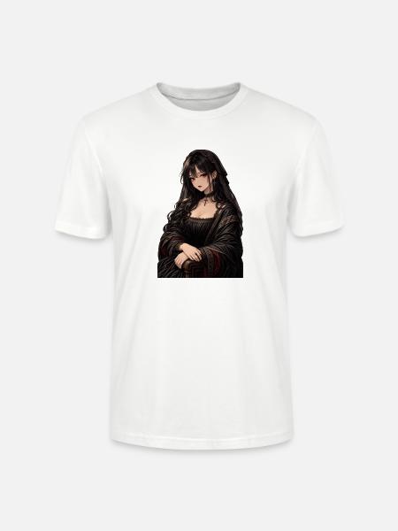 Gothic Mona Lisa mit Kreuz - Stanley/Stella Unisex Bio-T-Shirt CRAFTER - Weiß