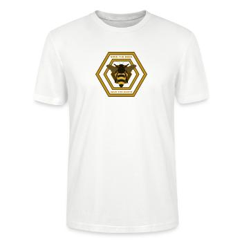 save the bees 5 by Miria - Stanley/Stella Unisex Bio-T-Shirt CRAFTER - Weiß - Vorne - Alina (178cm) & Michal (187cm)