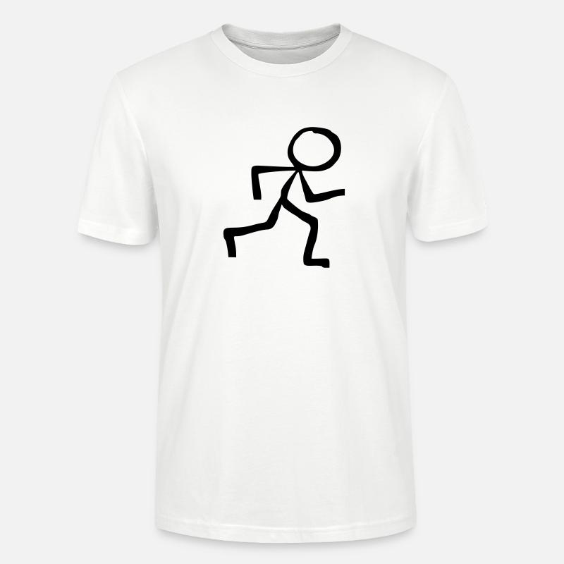 Strichmännchen Läufer läuft - Stanley/Stella Unisex Bio-T-Shirt CRAFTER - Weiß