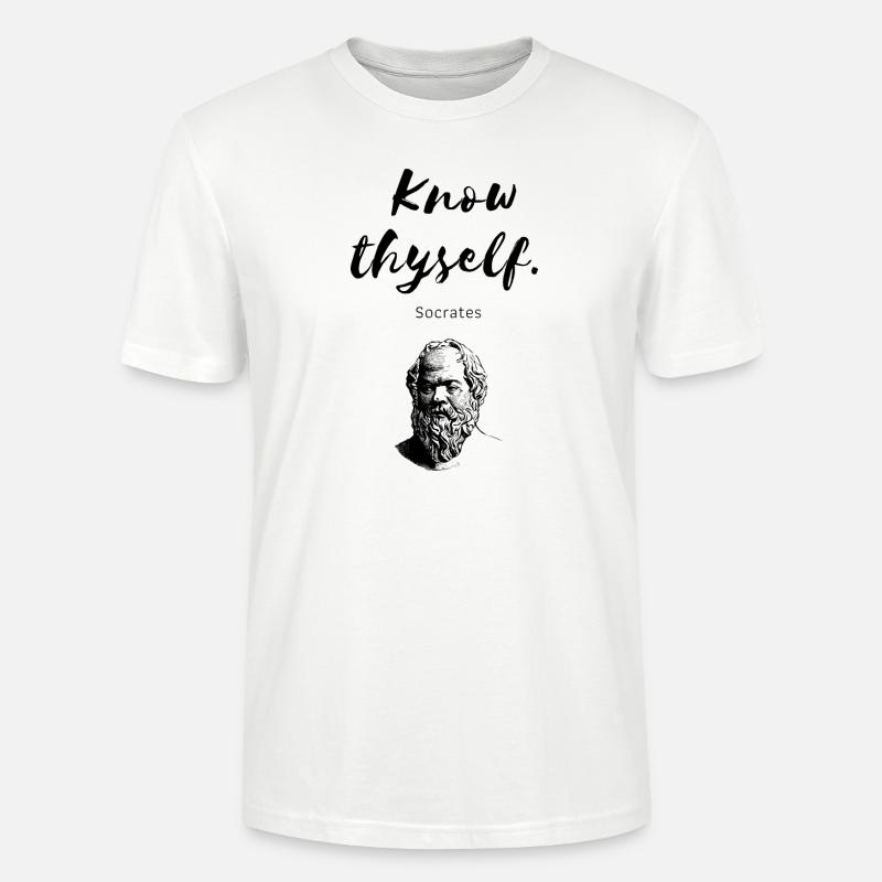 " Know thyself " Socrates - T-shirt bio CRAFTER Stanley Stella Unisexe - blanc