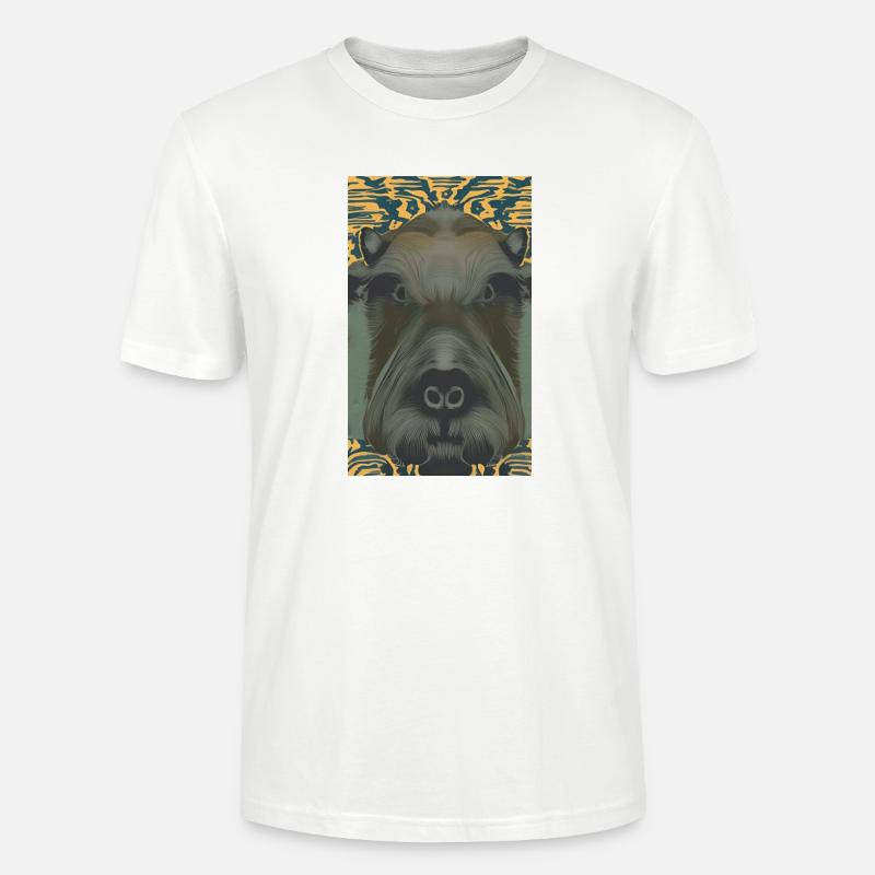 Comic-Porträt eines Wasserschweins - Stanley/Stella Unisex Bio-T-Shirt CRAFTER - Weiß