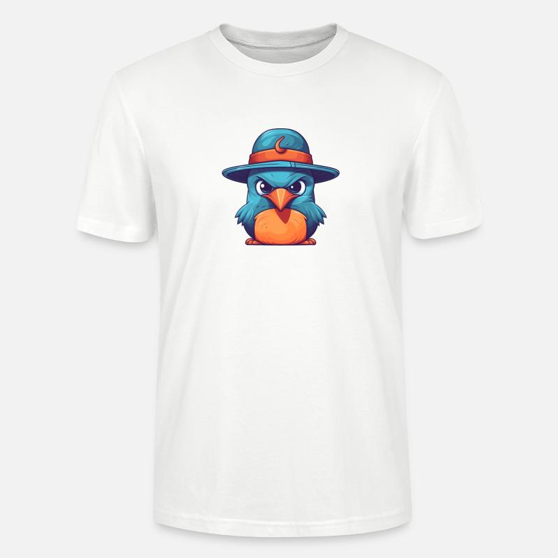 vogel mit hut - Stanley/Stella Unisex Bio-T-Shirt CRAFTER - Weiß