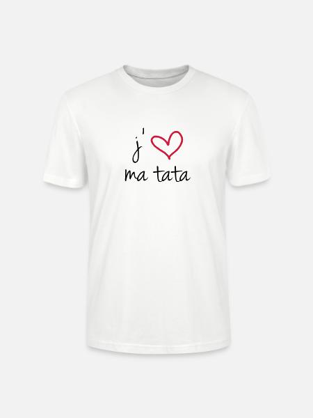 j'aime ma tata - T-shirt bio CRAFTER Stanley Stella Unisexe - blanc