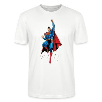 Superman Up and Away - Stanley/Stella CRAFTER Unisex Organic T-Shirt - white - Front - Alina (178cm) & Michal (187cm)