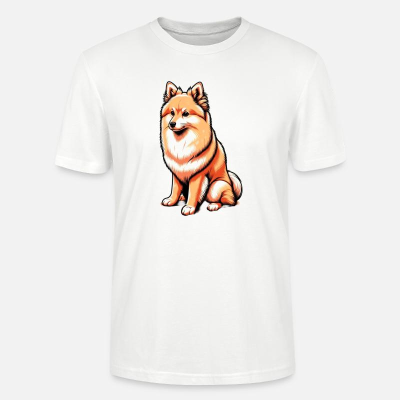 Finnischer Spitz - Stanley/Stella Unisex Bio-T-Shirt CRAFTER - Weiß