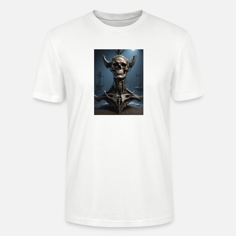Stählernes Skelett mit Hörnern - Stanley/Stella Unisex Bio-T-Shirt CRAFTER - Weiß