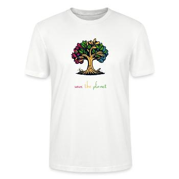 save the planet - Stanley/Stella Unisex Bio-T-Shirt CRAFTER - Weiß - Vorne - Alina (178cm) & Michal (187cm)