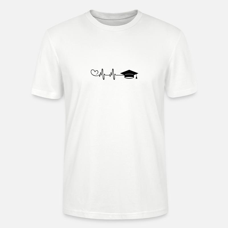 Student Cap Pulse Heart - Stanley/Stella CRAFTER Unisex Organic T-Shirt - white