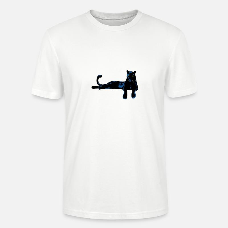 Black Panther - lying down - Stanley/Stella CRAFTER Unisex Organic T-Shirt - white