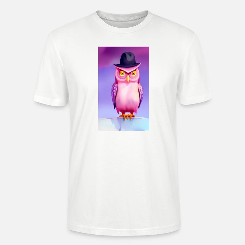 Eule mit Hut - Stanley/Stella Unisex Bio-T-Shirt CRAFTER - Weiß