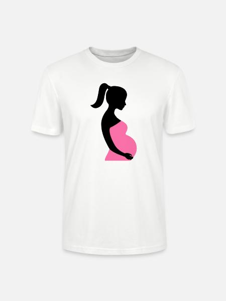 Schwangere Silhouette - Stanley/Stella Unisex Bio-T-Shirt CRAFTER - Weiß