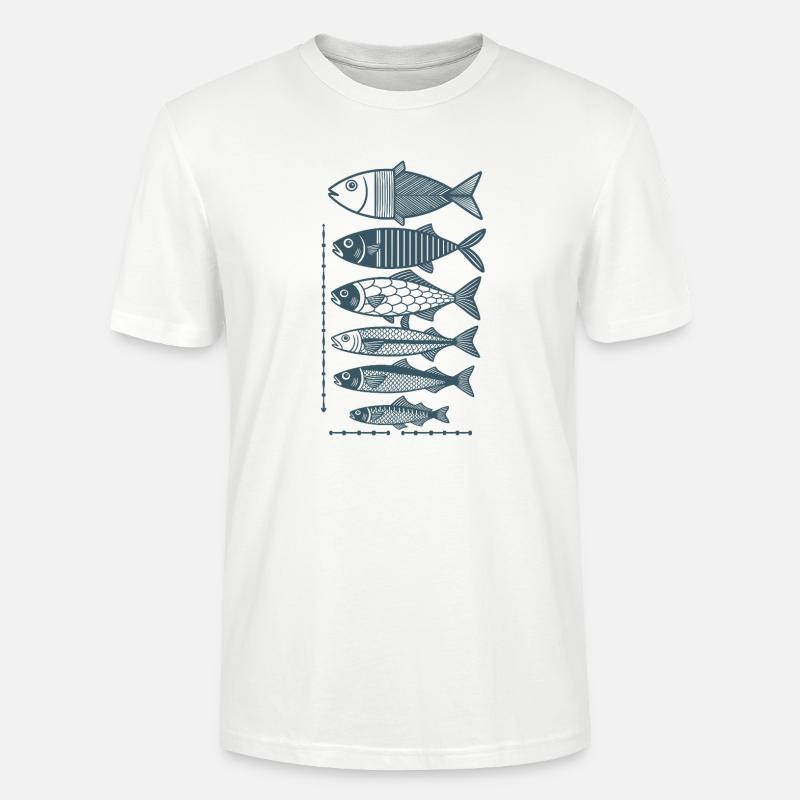Fish Parade: Maritime Patterns - Stanley/Stella CRAFTER Unisex Organic T-Shirt - white