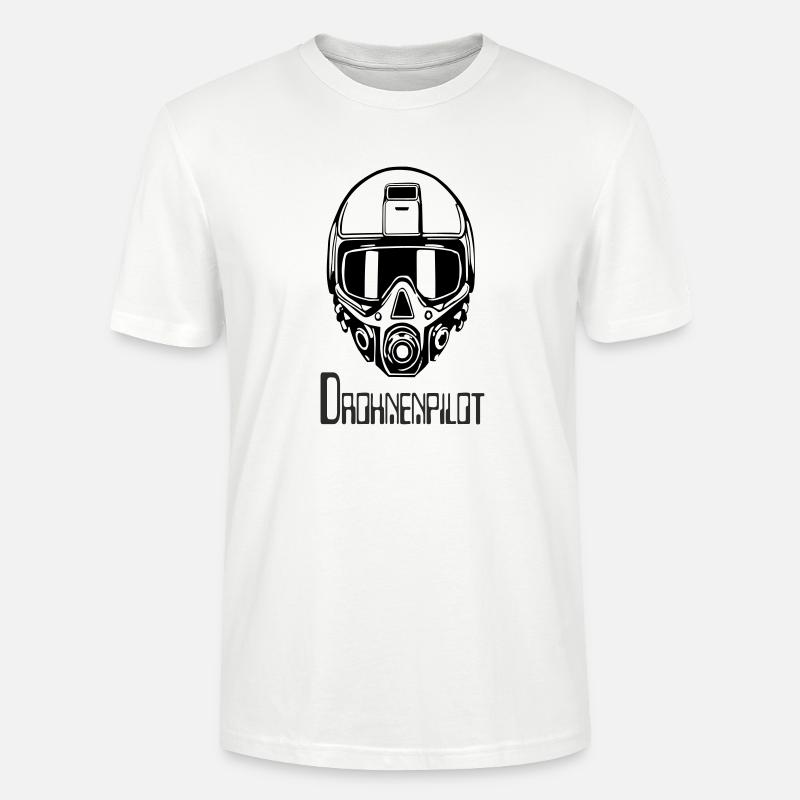 DrohnenPlot Neon Linien Muster - Stanley/Stella Unisex Bio-T-Shirt CRAFTER - Weiß