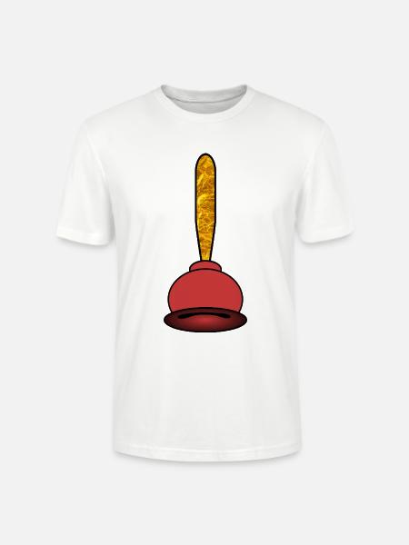 Goldene Saugglocke Klempner - Stanley/Stella Unisex Bio-T-Shirt CRAFTER - Weiß