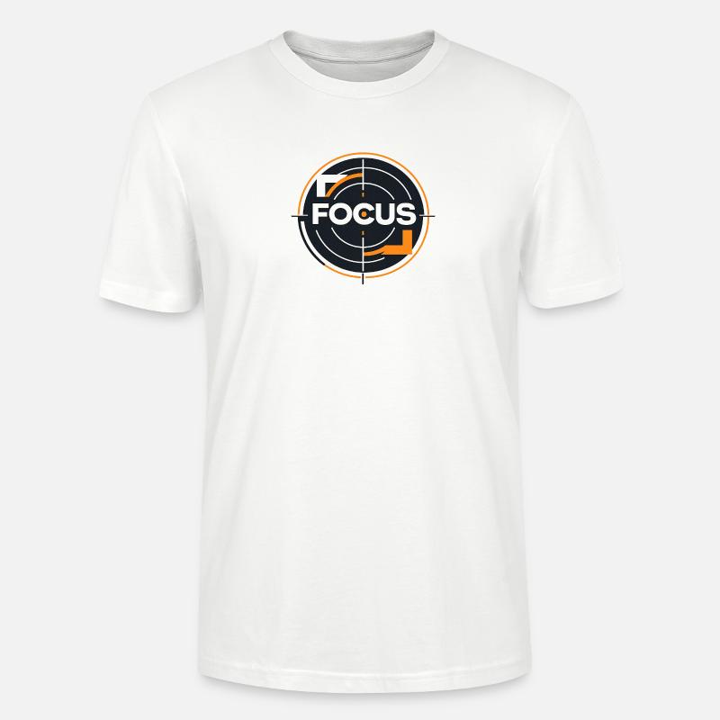 Logo du cercle cible Focus - T-shirt bio CRAFTER Stanley Stella Unisexe - blanc