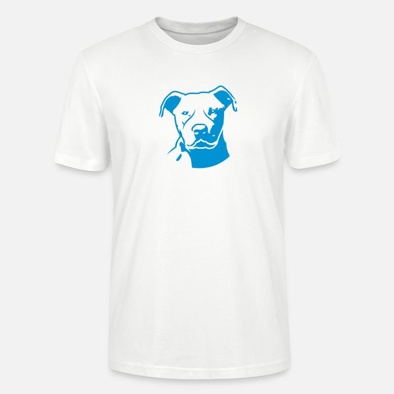 pitbull_head_front - Stanley/Stella Unisex Bio-T-Shirt CRAFTER - Weiß