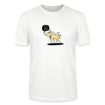 Kep Going Deer - Blijf doorgaan - motivatie - Stanley/Stella Uniseks bio-T-shirt CRAFTER - wit - Voor - Alina (178cm) & Michal (187cm)