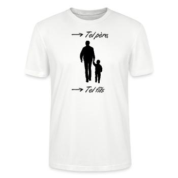 tel père tel fils - T-shirt bio CRAFTER Stanley Stella Unisexe - blanc - Devant - Alina (178cm) & Michal (187cm)
