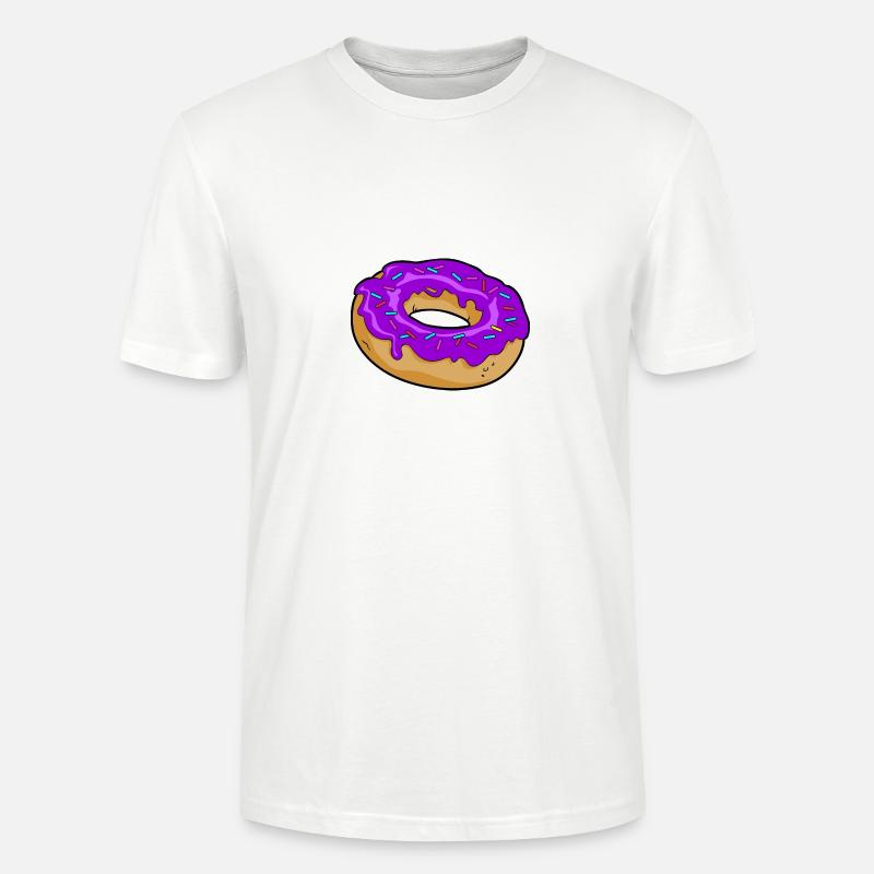 Donut mit violetter Glasur - Stanley/Stella Unisex Bio-T-Shirt CRAFTER - Weiß