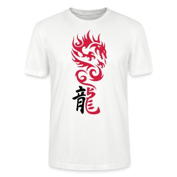 Tribal Dragon - T-shirt bio CRAFTER Stanley Stella Unisexe - blanc - Devant - Alina (178cm) & Michal (187cm)