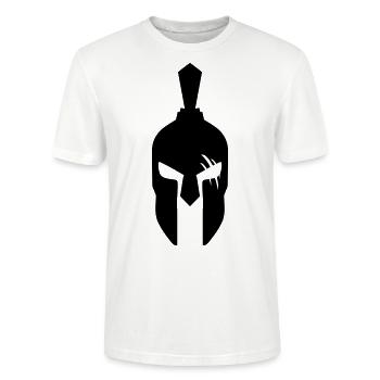 Spartan Helmet - Stanley/Stella CRAFTER Unisex Organic T-Shirt - white - Front - Alina (178cm) & Michal (187cm)
