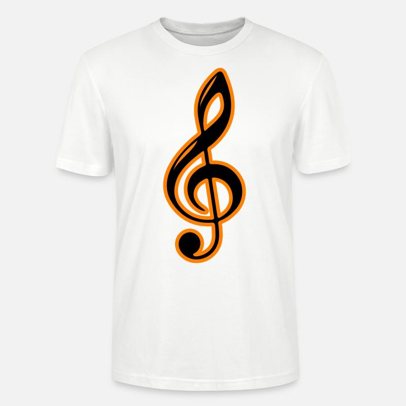 Clé de symbole de notes de musique - T-shirt bio CRAFTER Stanley Stella Unisexe - blanc