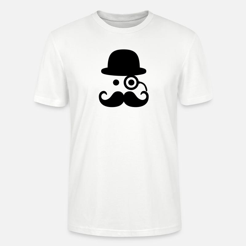 Smiley Mustache - T-shirt bio CRAFTER Stanley Stella Unisexe - blanc