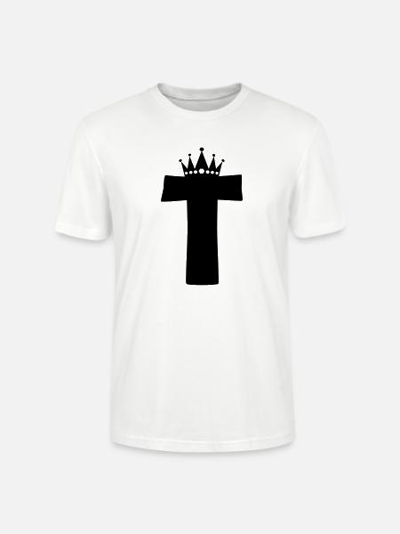 letter T crown - Stanley/Stella CRAFTER Unisex Organic T-Shirt - white