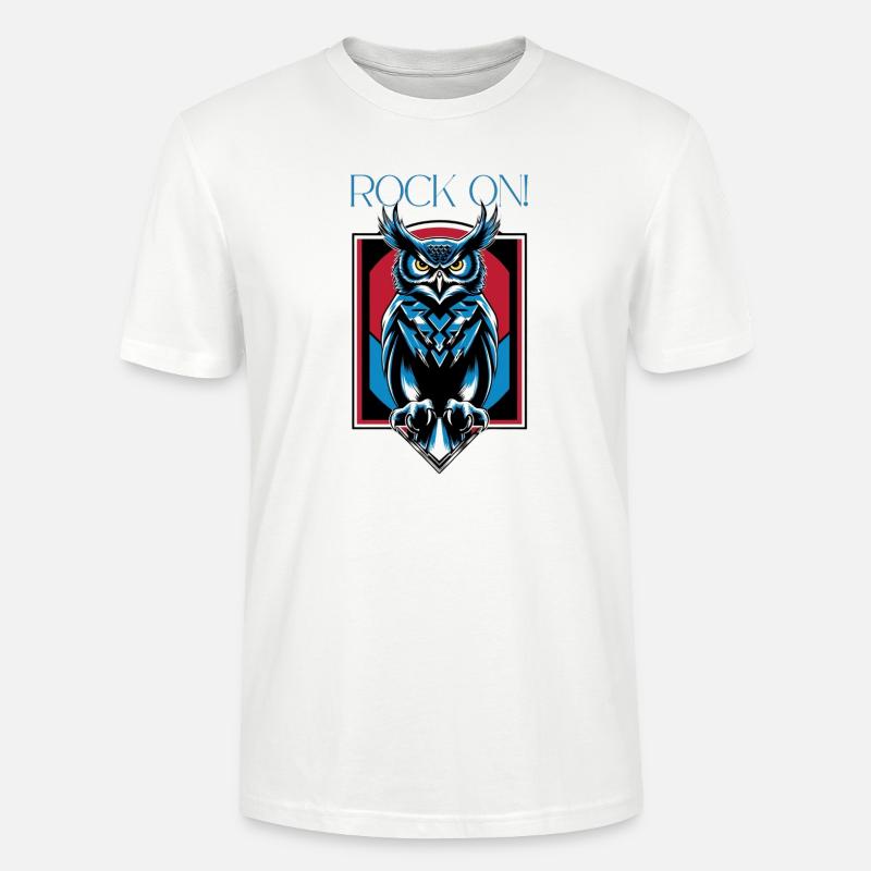 Eule - Rock on ! - Stanley/Stella Unisex Bio-T-Shirt CRAFTER - Weiß