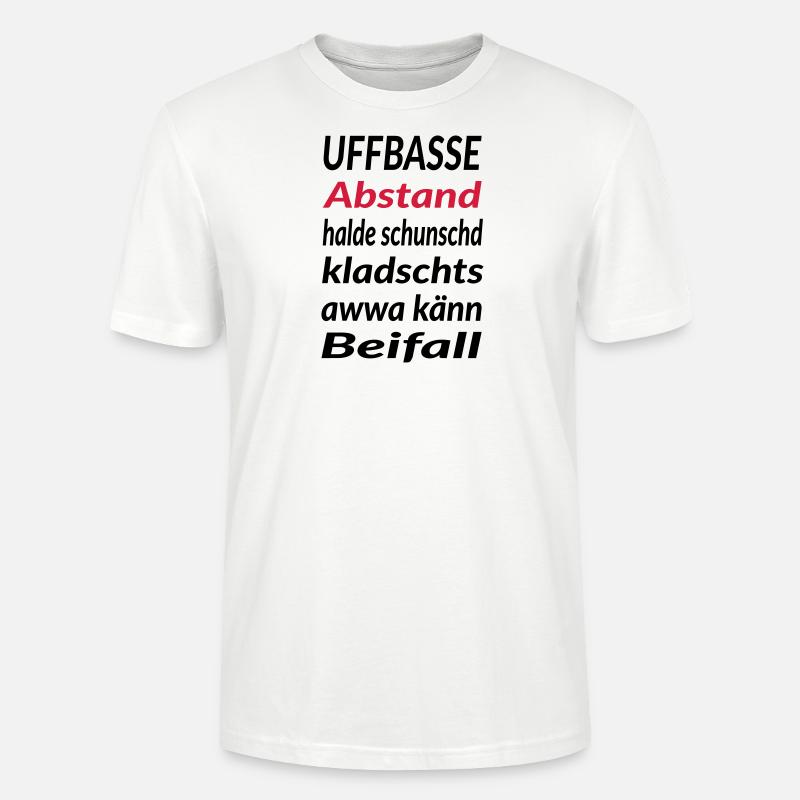 Uffbasse Abstand halde - Stanley/Stella Unisex Bio-T-Shirt CRAFTER - Weiß