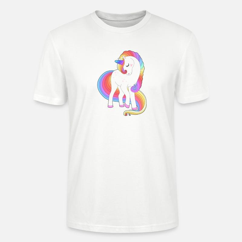 Verzaubertes Regenbogenmähnen-Einhorn - Stanley/Stella Unisex Bio-T-Shirt CRAFTER - Weiß